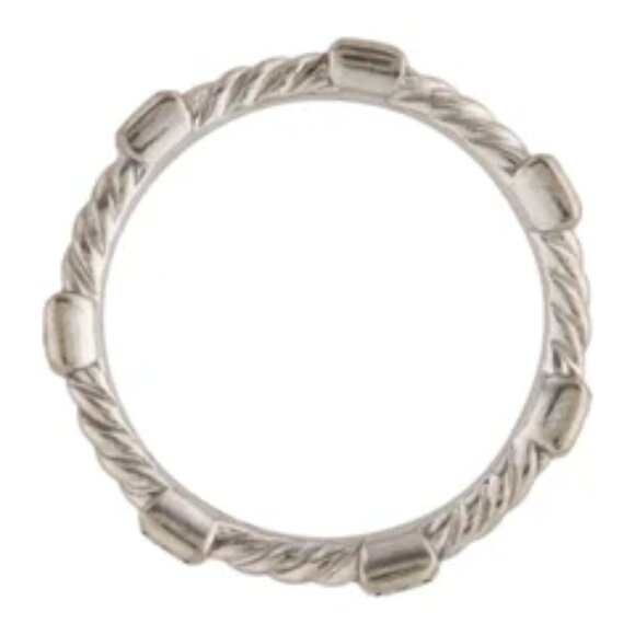 David Yurman Stations Stack Ring 18K White Gold with Diamonds - Size 7 - Picture 3 of 3